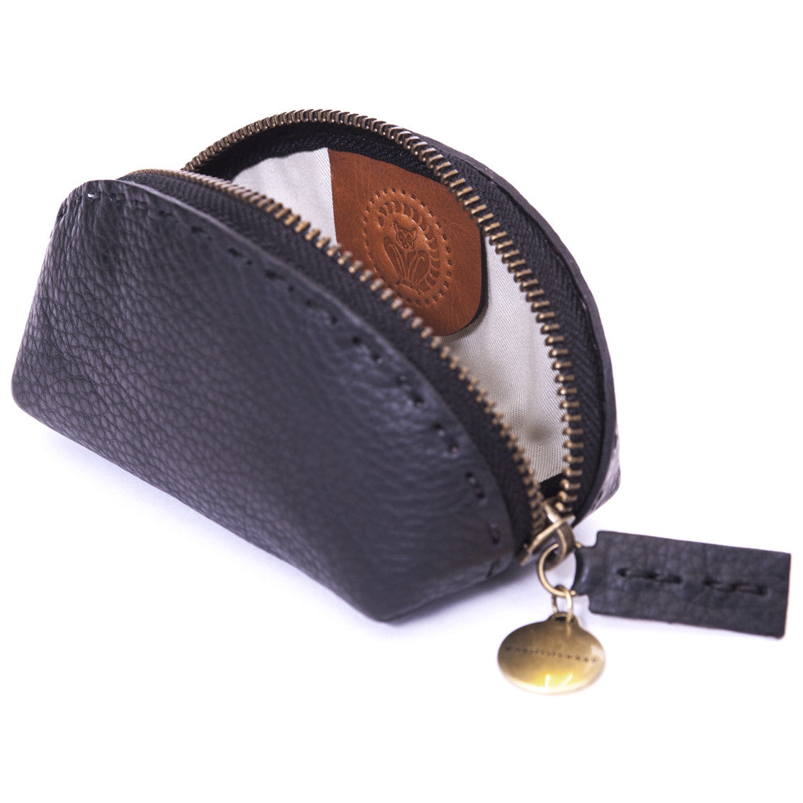 Clutch  aus Glattleder, schwarz