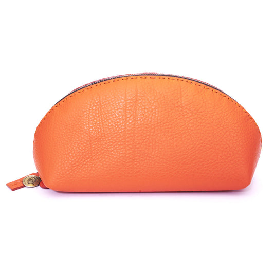 Clutch Tasche  aus Glattleder, orange