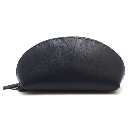 Clutch  aus Glattleder, schwarz