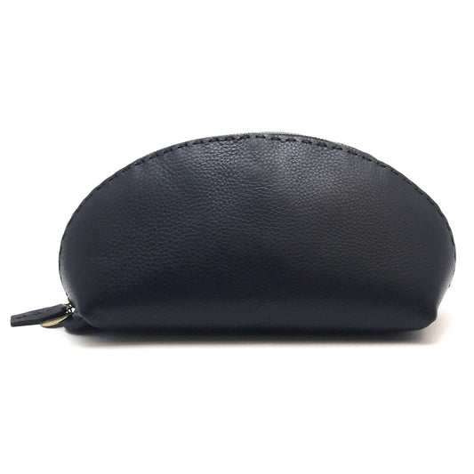 Clutch  aus Glattleder, schwarz